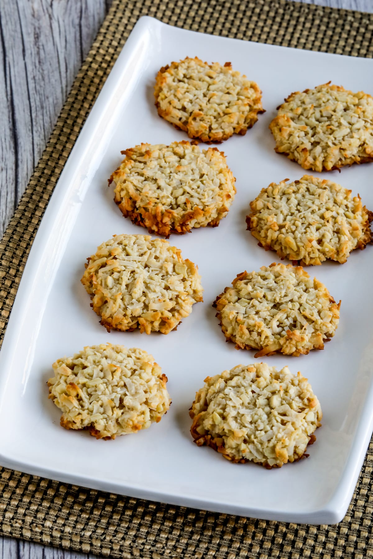 Sugar-Free Coconut Macaroons shown on serving plate.