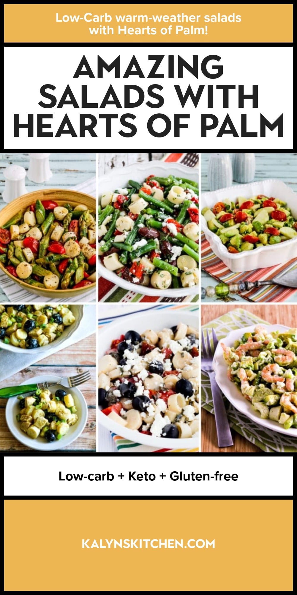 Pinterest image of Amazing Salads with Hearts of Palm