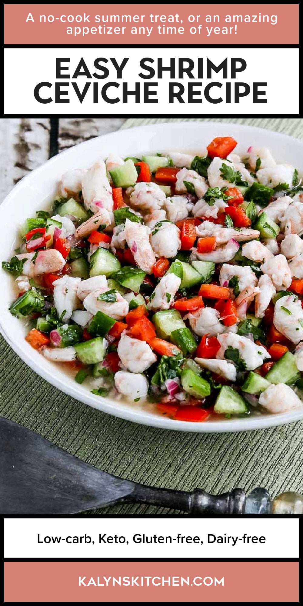 Pinterest image of Easy Shrimp Ceviche Recipe