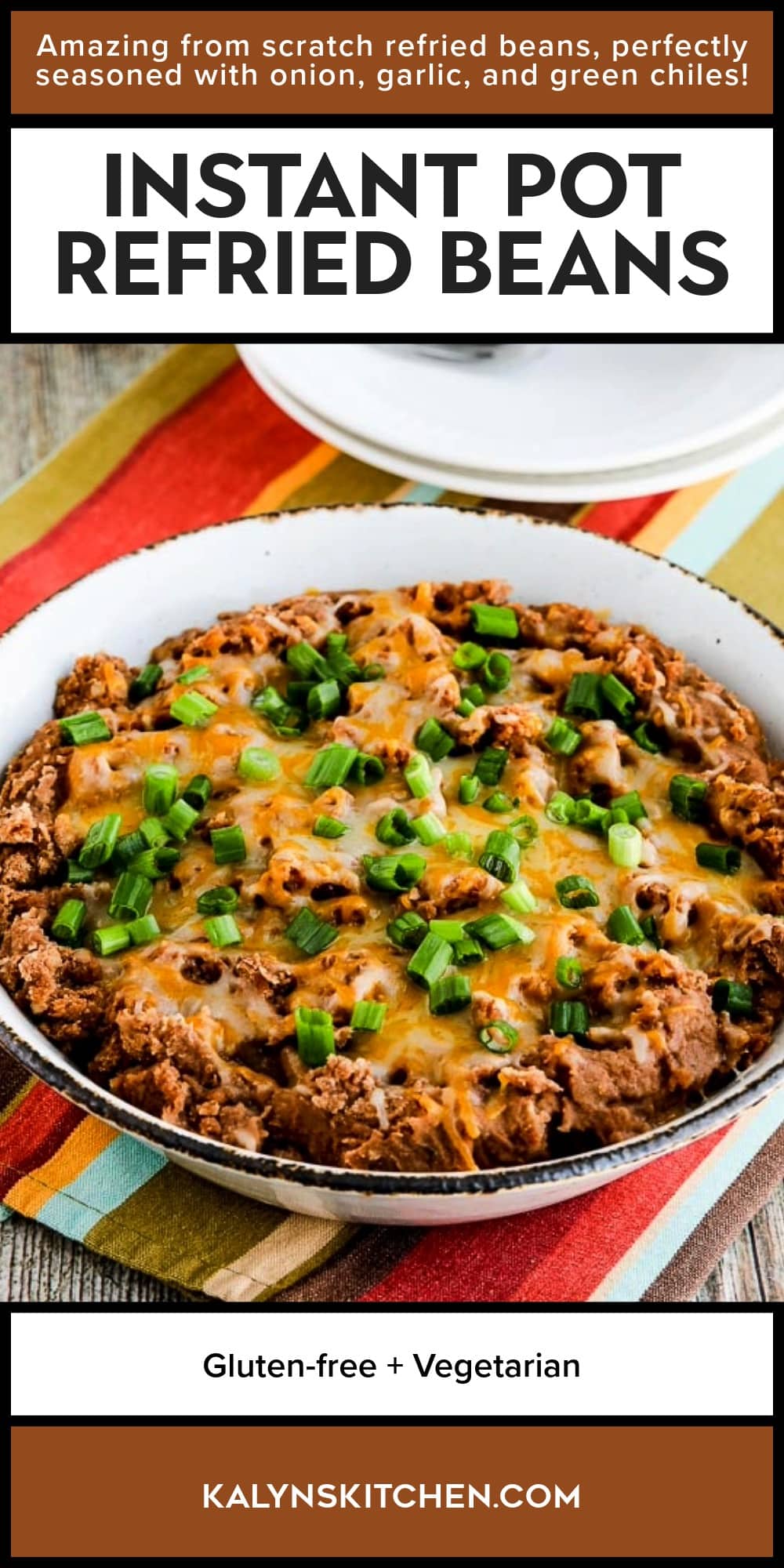 Pinterest image of Instant Pot Refried Beans