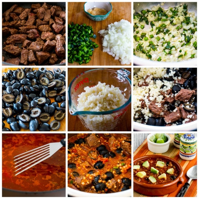 Instant Pot (or Slow Cooker) Low-Carb Beef Stew process shots collage
