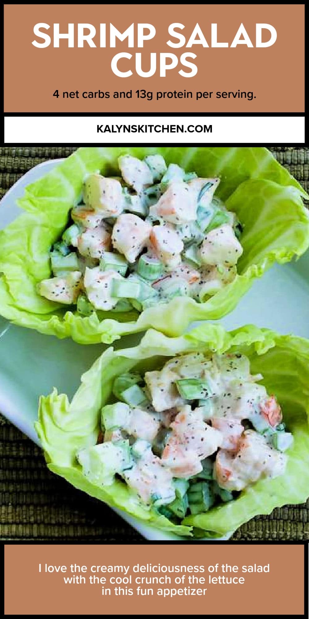 Pinterest image of Shrimp Salad Cups
