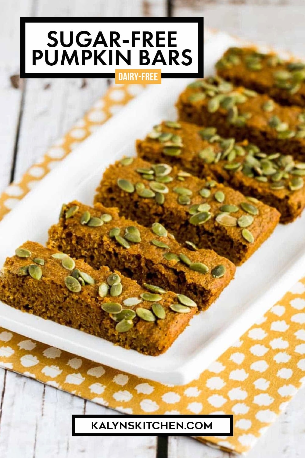 Pinterest image of Sugar-Free Pumpkin Bars