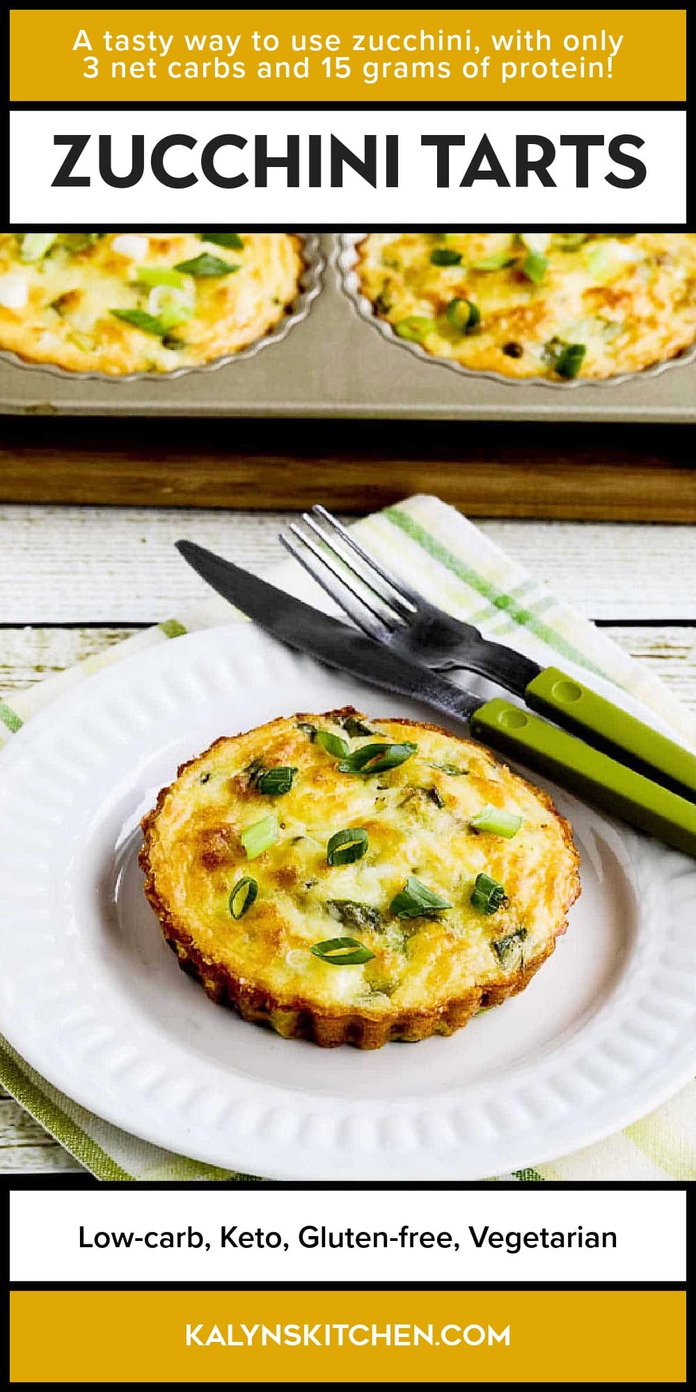 Pinterest image of Zucchini Tarts